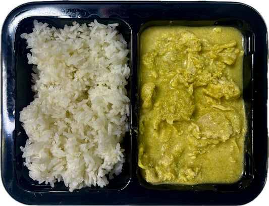 Thai green curry chicken with jasmine rice